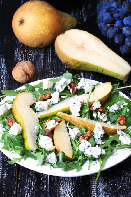 ensalada pera rucula nueces